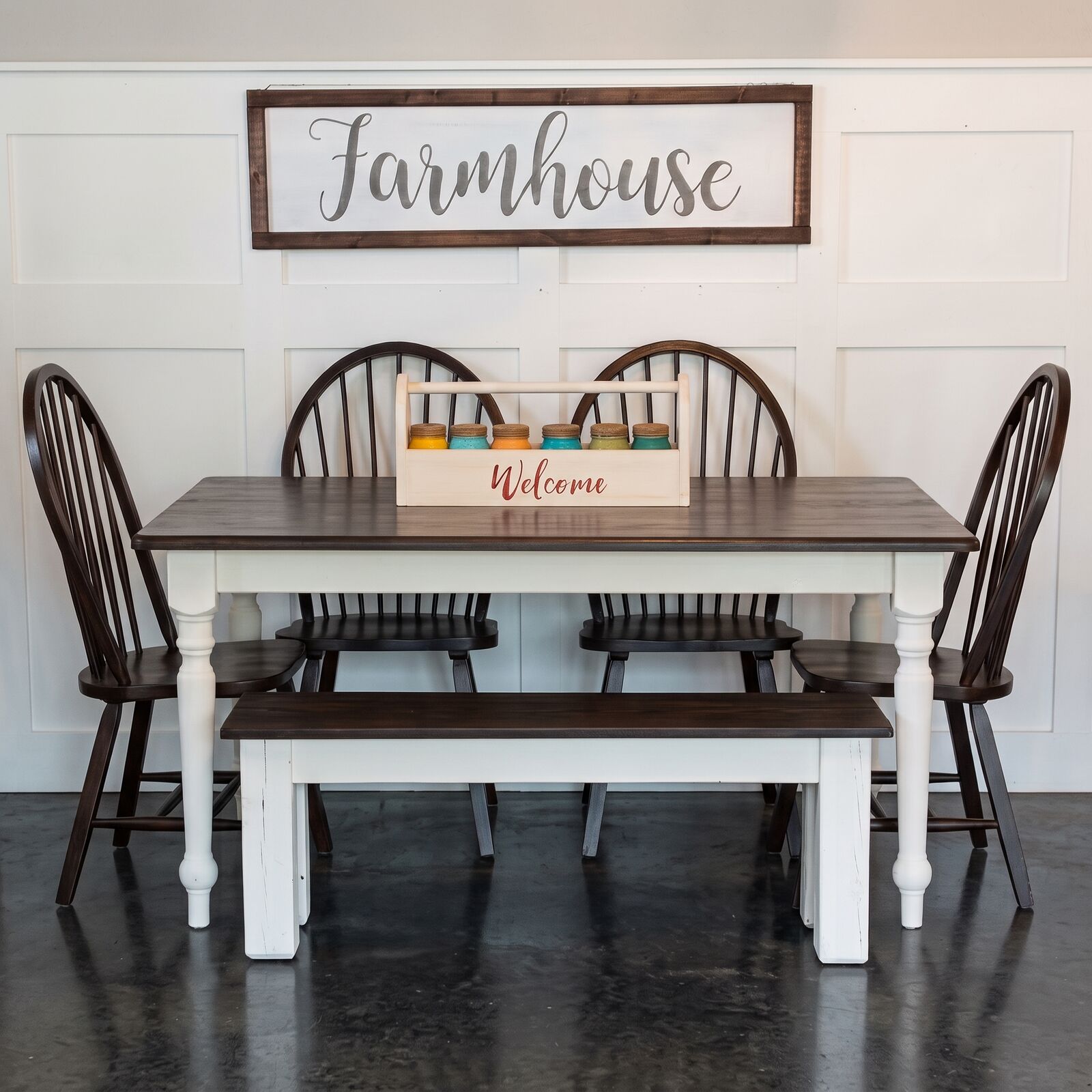 Farmhouse Dining Table & Bench Set - After State