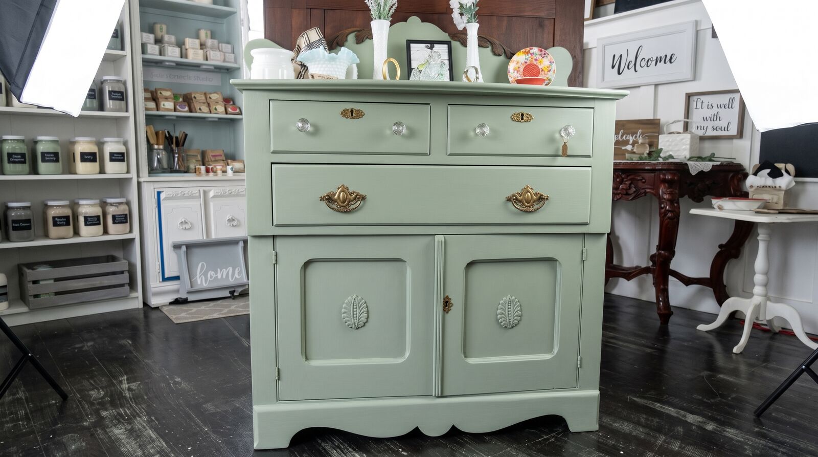 Chic Cottage Dining Hutch - After State