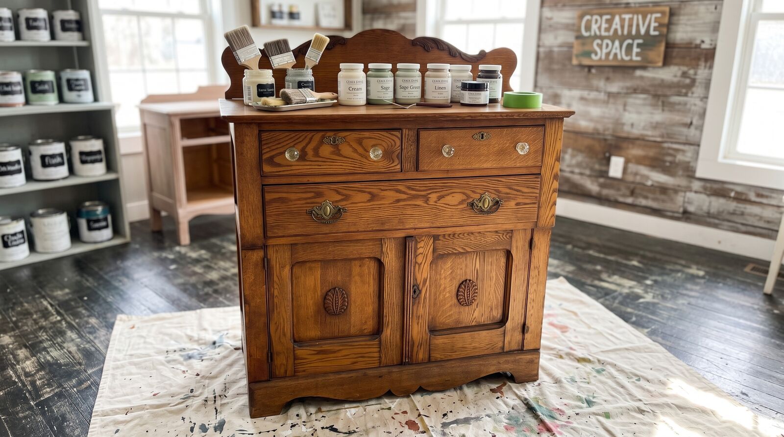Chic Cottage Dining Hutch - Before State