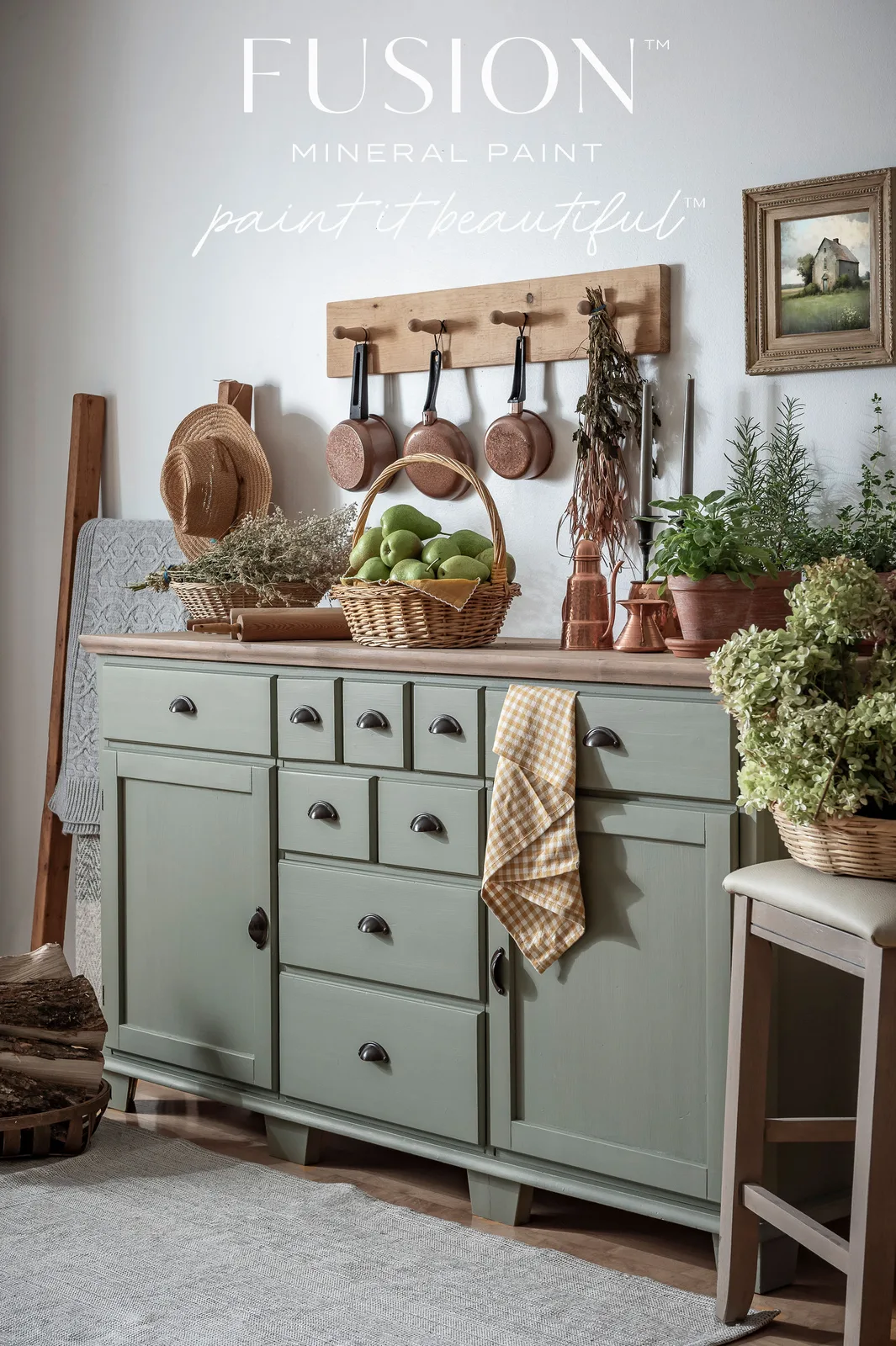 A piece of furniture painted in Fusion Mineral Paint Acadia Pear