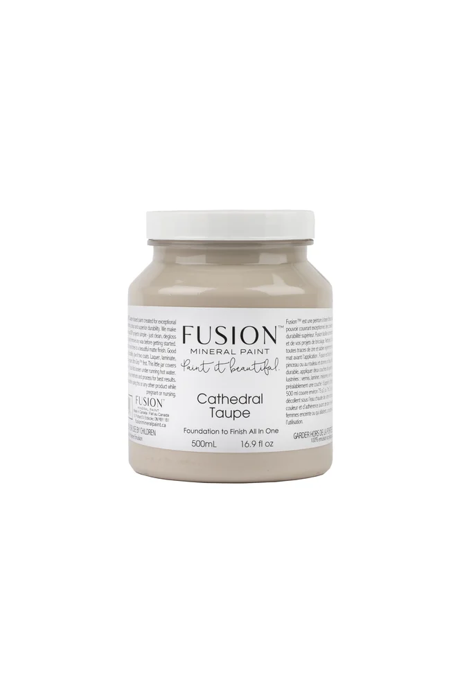 Fusion Mineral Paint jar in Cathedral Taupe