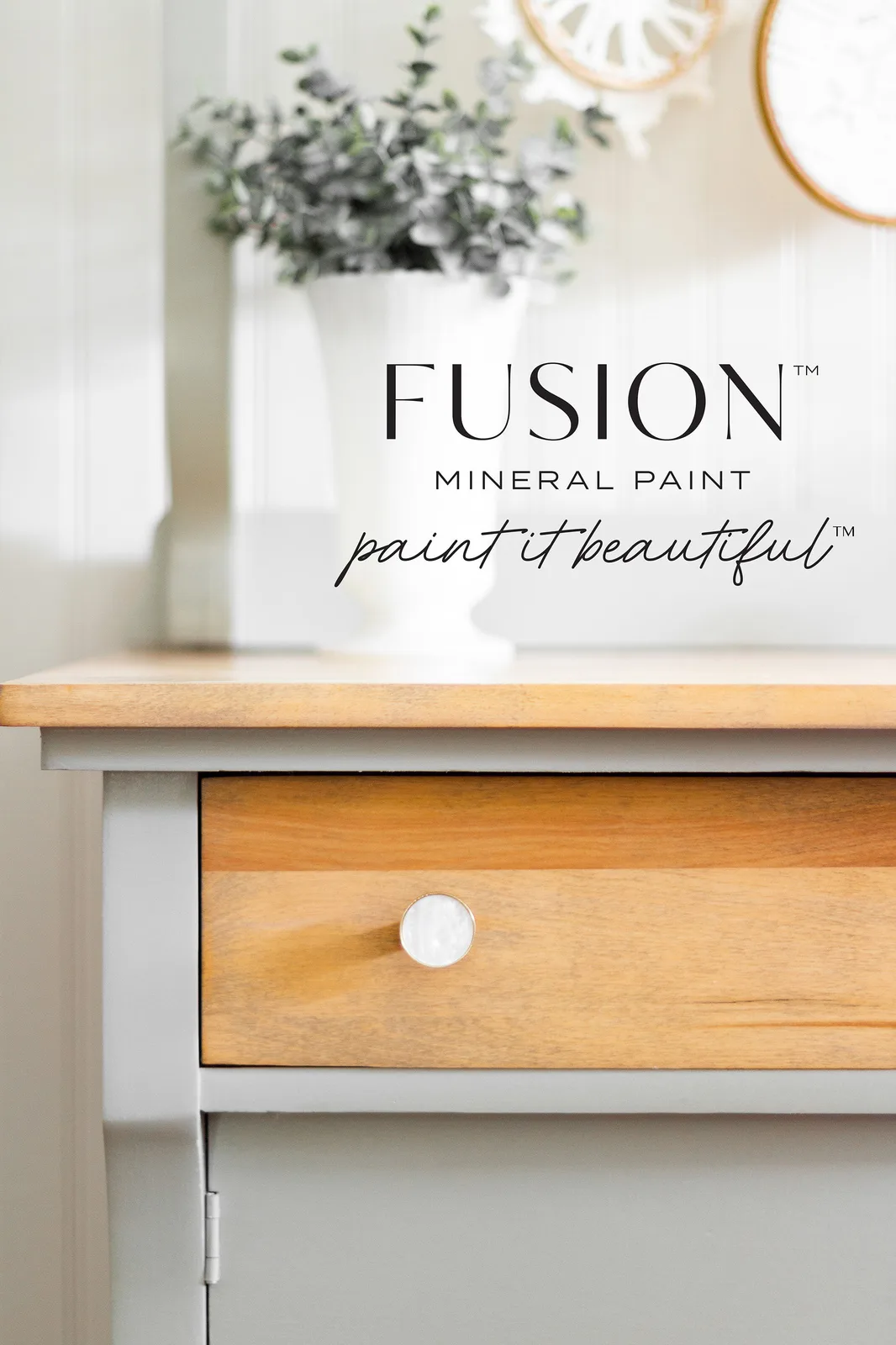 A piece of furniture painted in Fusion Mineral Paint Eucalyptus