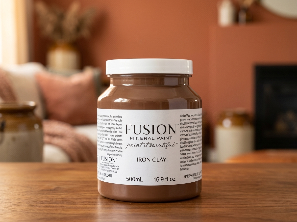 Fusion Mineral Paint jar in color Iron Clay