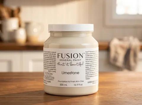 Fusion Mineral Paint jar in color Limestone