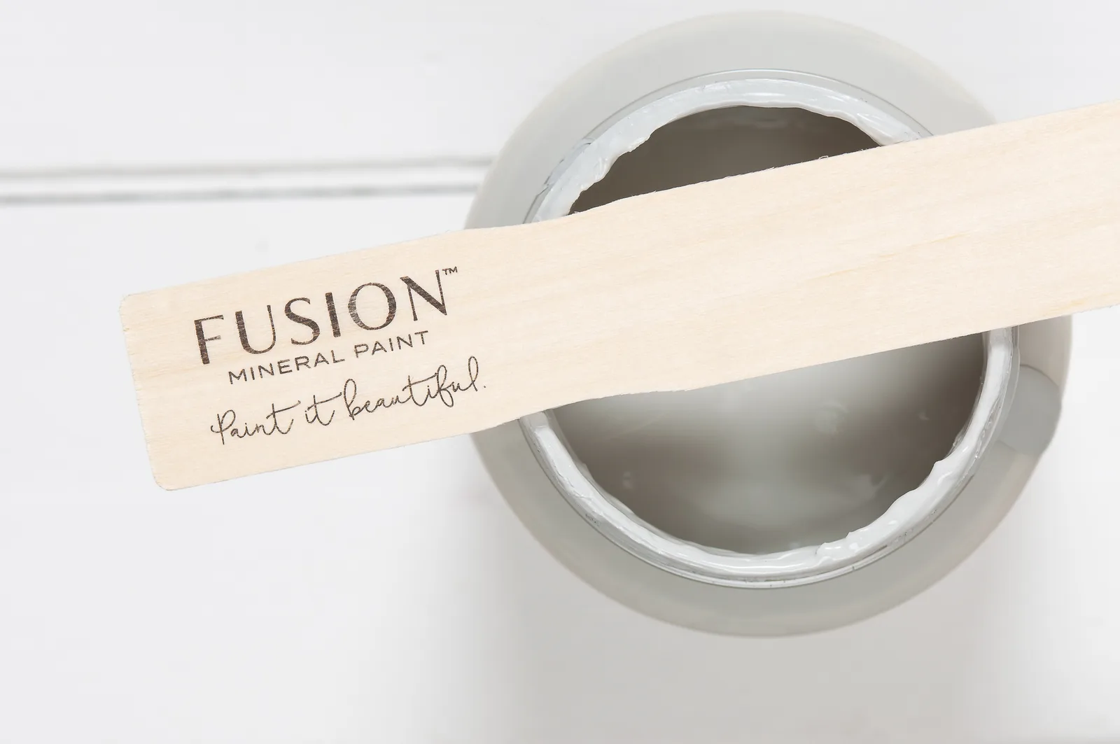 A piece of furniture painted in Fusion Mineral Paint Pebble