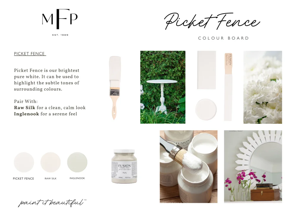 Fusion Mineral Paint jar in Picket Fence