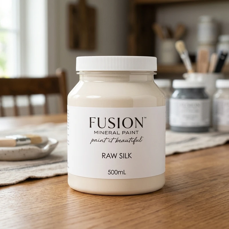 Fusion Mineral Paint jar in color Raw Silk
