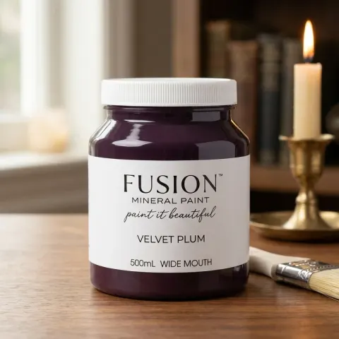 Fusion Mineral Paint jar in color Velvet Plum